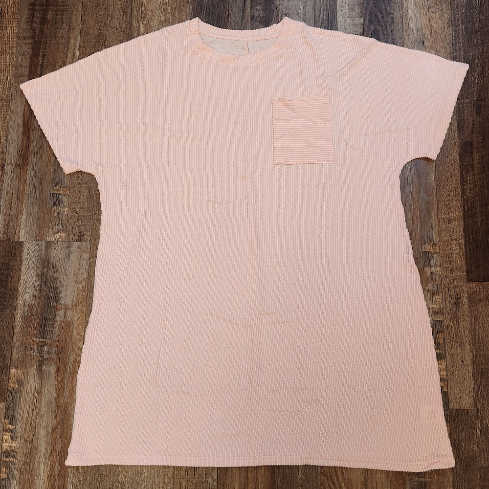 Pink T-shirt Dress with Front Pocket Size 2X NWOT